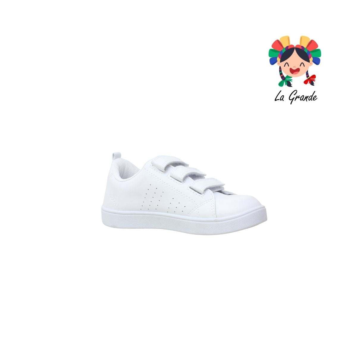 28010 PEKE KIDS Blanco Sint Tenis Escolar para Niña, Niño, Dama y Joven
