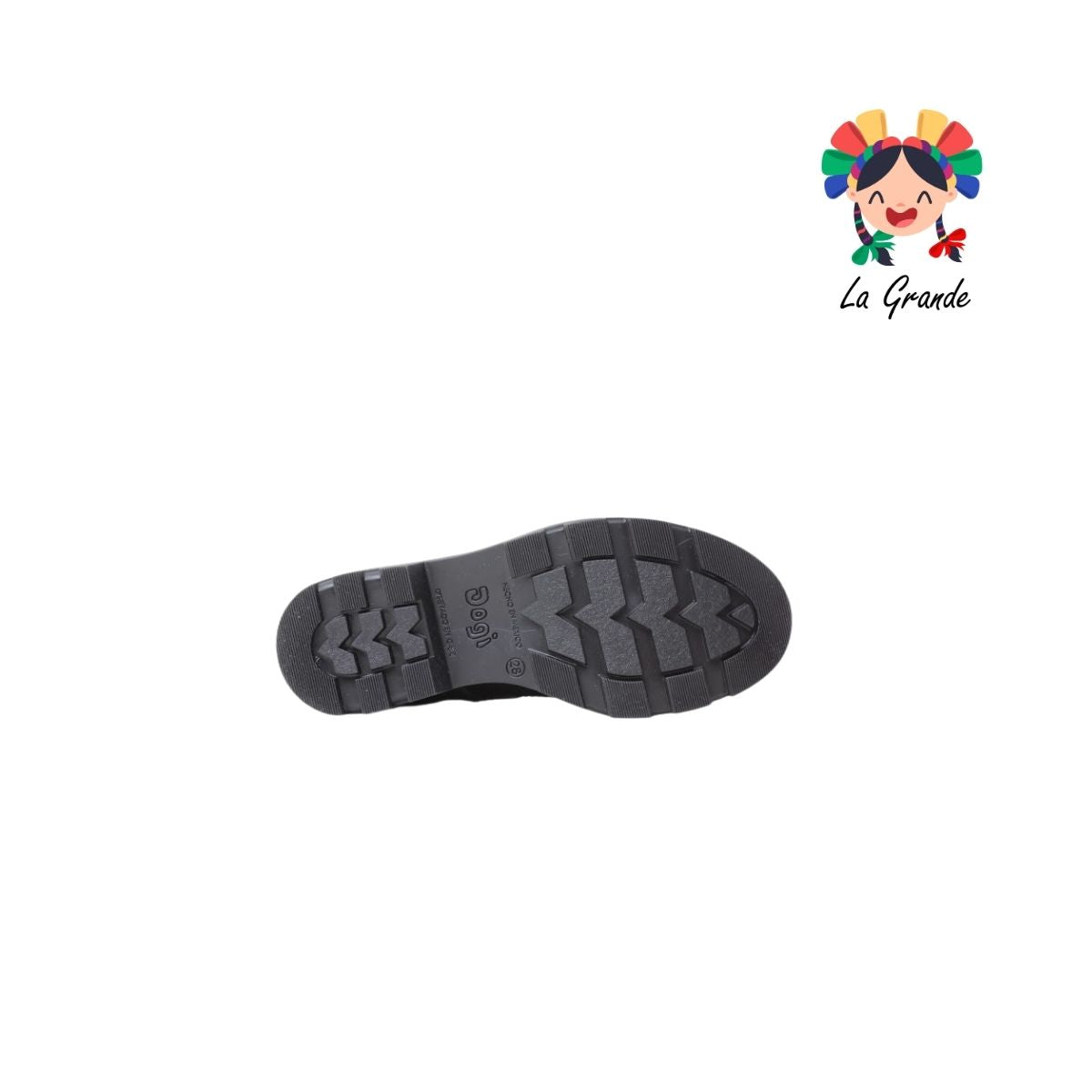 2818 DOGI Negro Piel Zapato Escolar para Niña