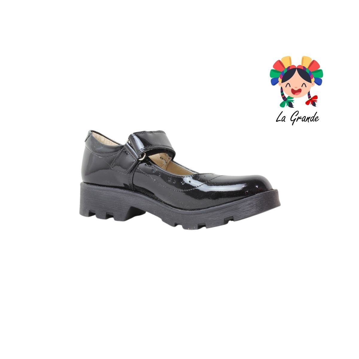 2830 DOGI Negro Charol Zapato Escolar para Dama