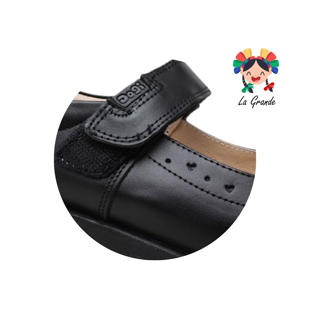 2830 DOGI Negro Piel Zapato Escolar para Dama