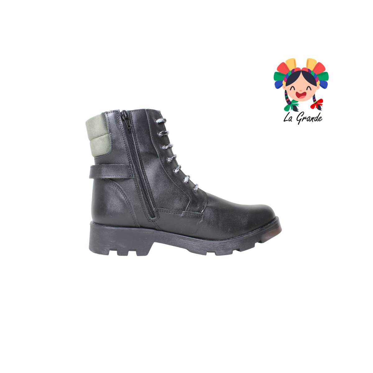 2869 DOGI Negro Bota de Piel para Niña y Dama
