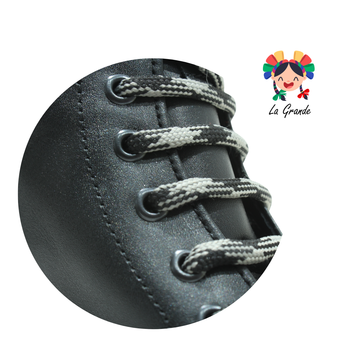 2869 DOGI Negro Bota de Piel para Niña y Dama