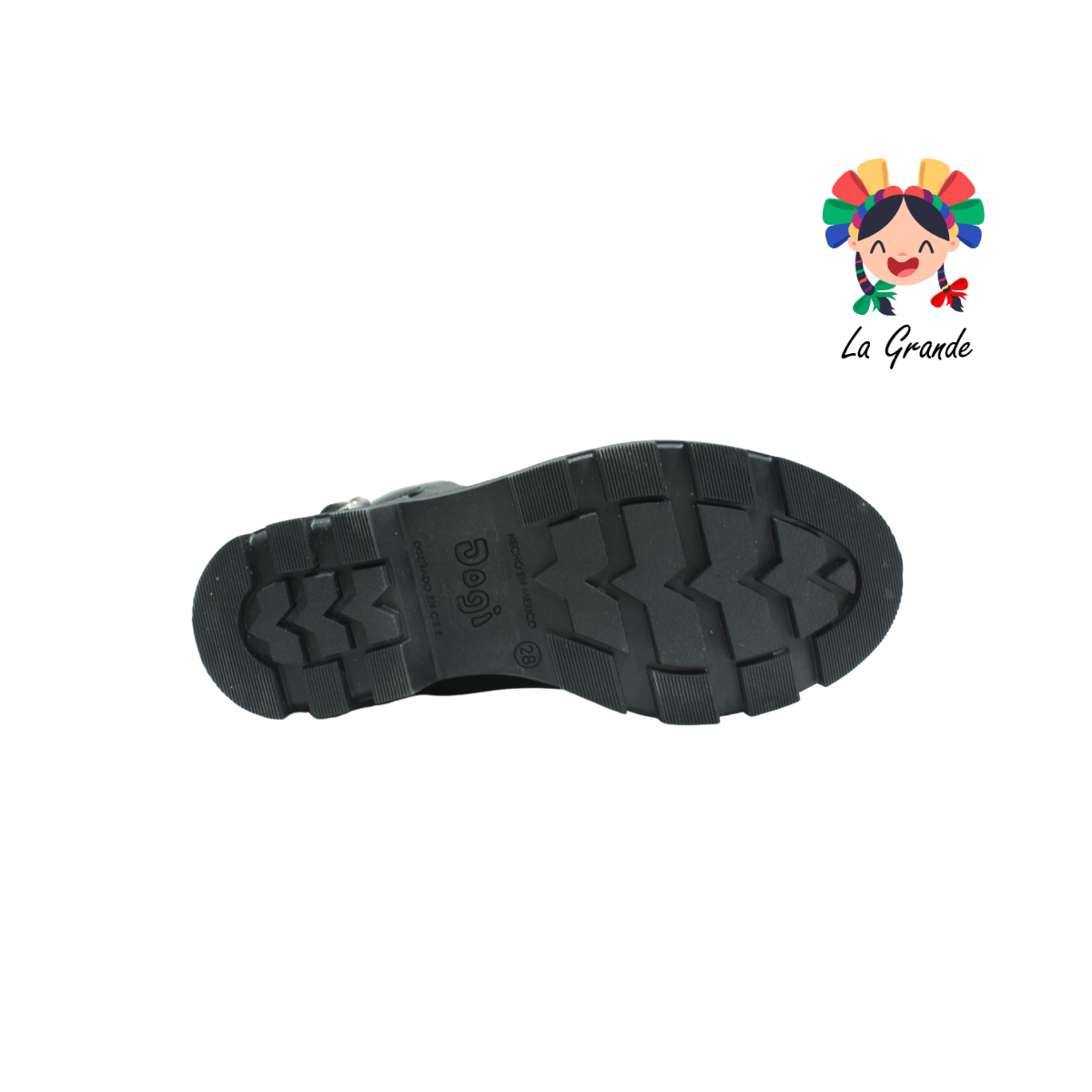 2869 DOGI Negro Bota de Piel para Niña y Dama