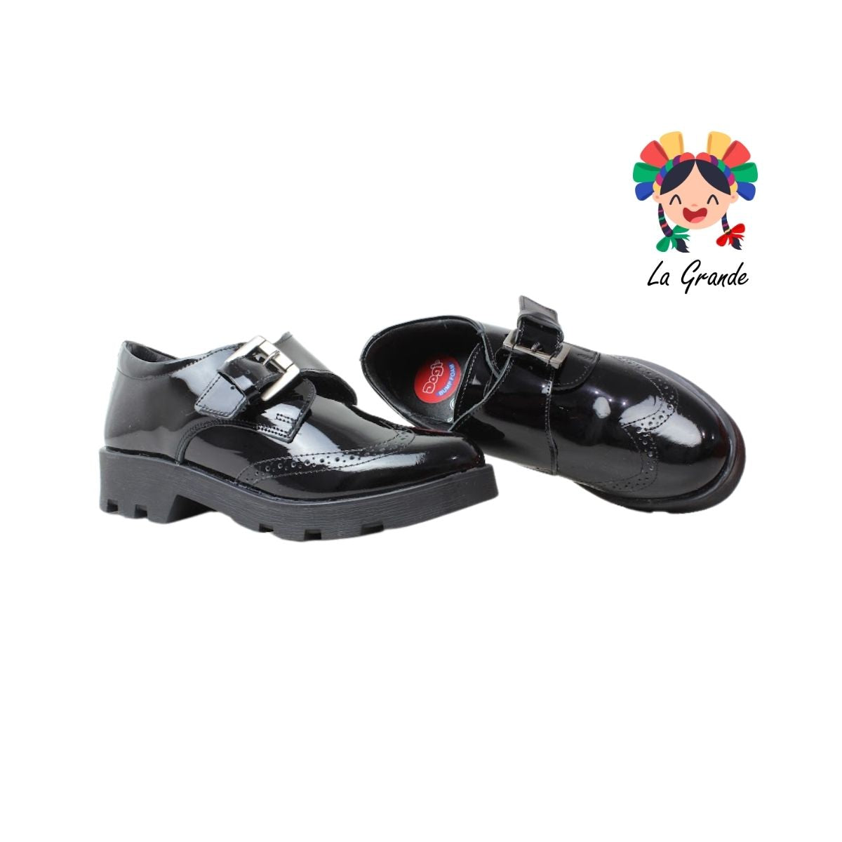 2894 DOGI Negro Charol Zapato Escolar para Dama