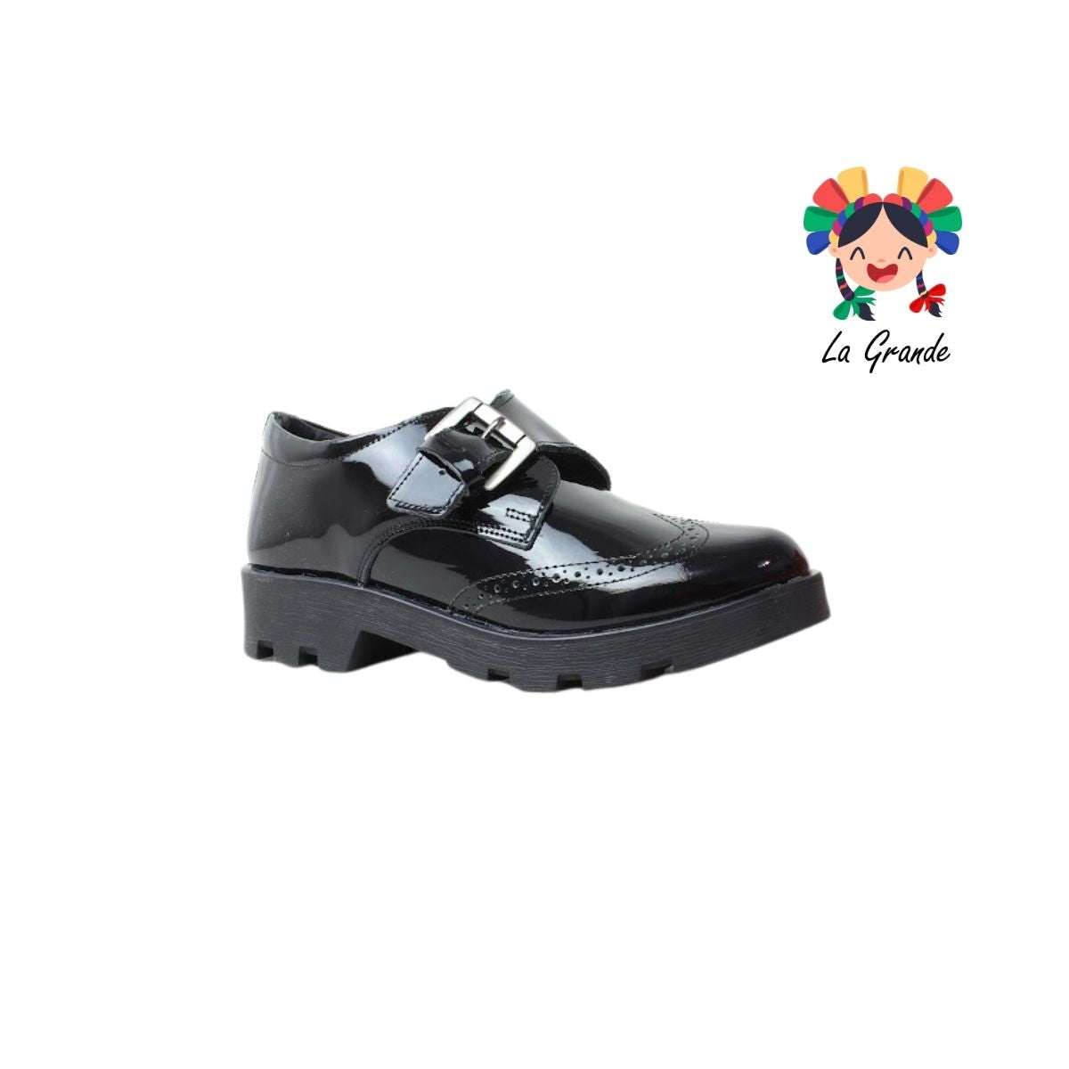 2894 DOGI Negro Charol Zapato Escolar para Dama