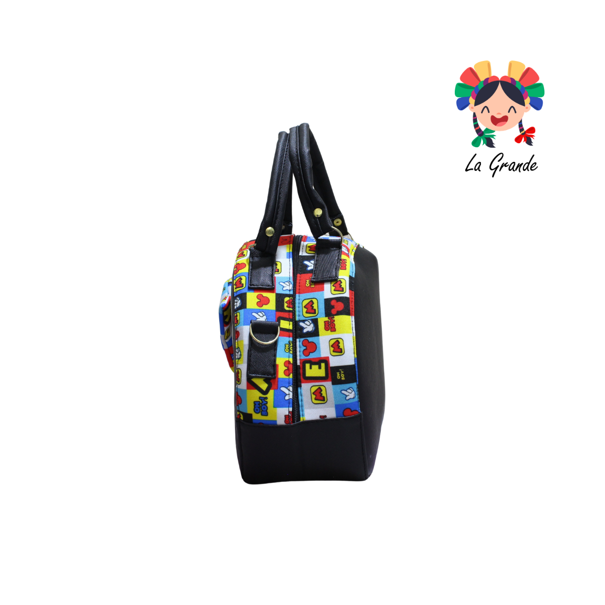011 Raton LUCCIANA Negro Blanco Multicolor Bolsa Tambor Casual para Niña y Dama