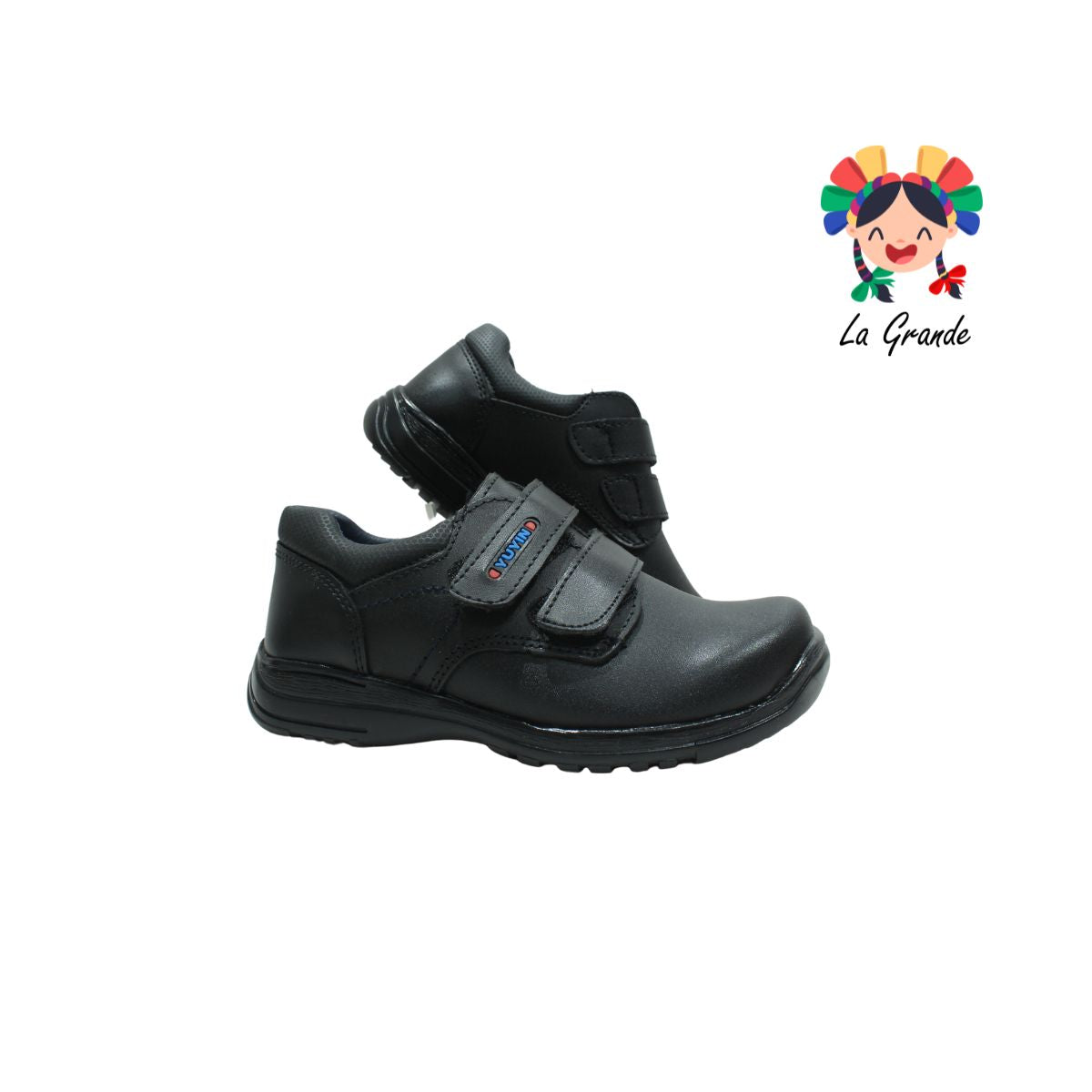 29140 YUYIN Negro Piel Zapato Escolar para Niño y Joven