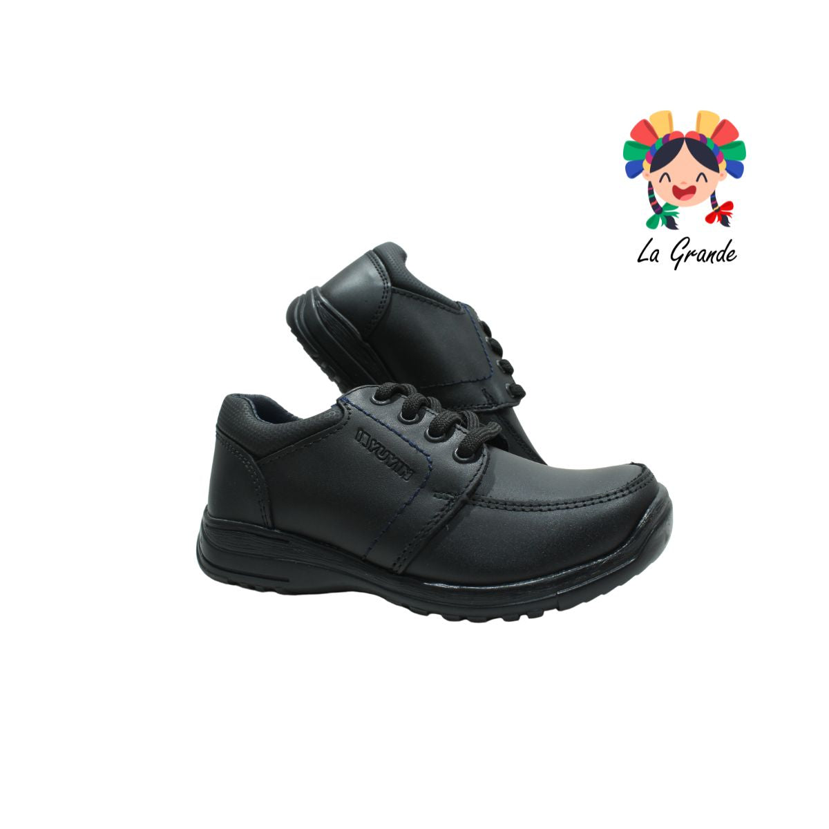 29142 YUYIN Negro Piel Zapato Escolar para Niño y Joven