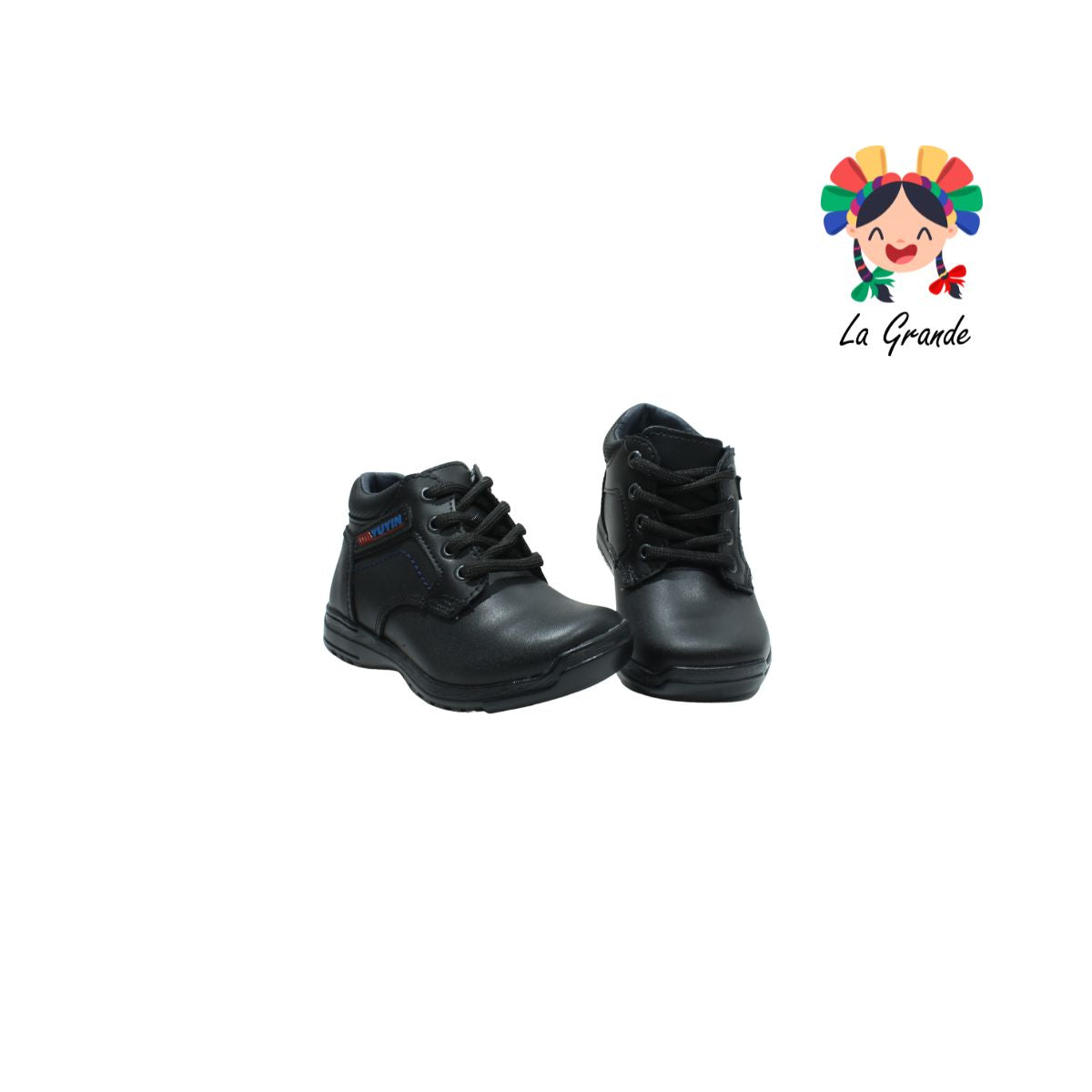 29151 YUYIN Negro Piel Zapato Escolar para Niño