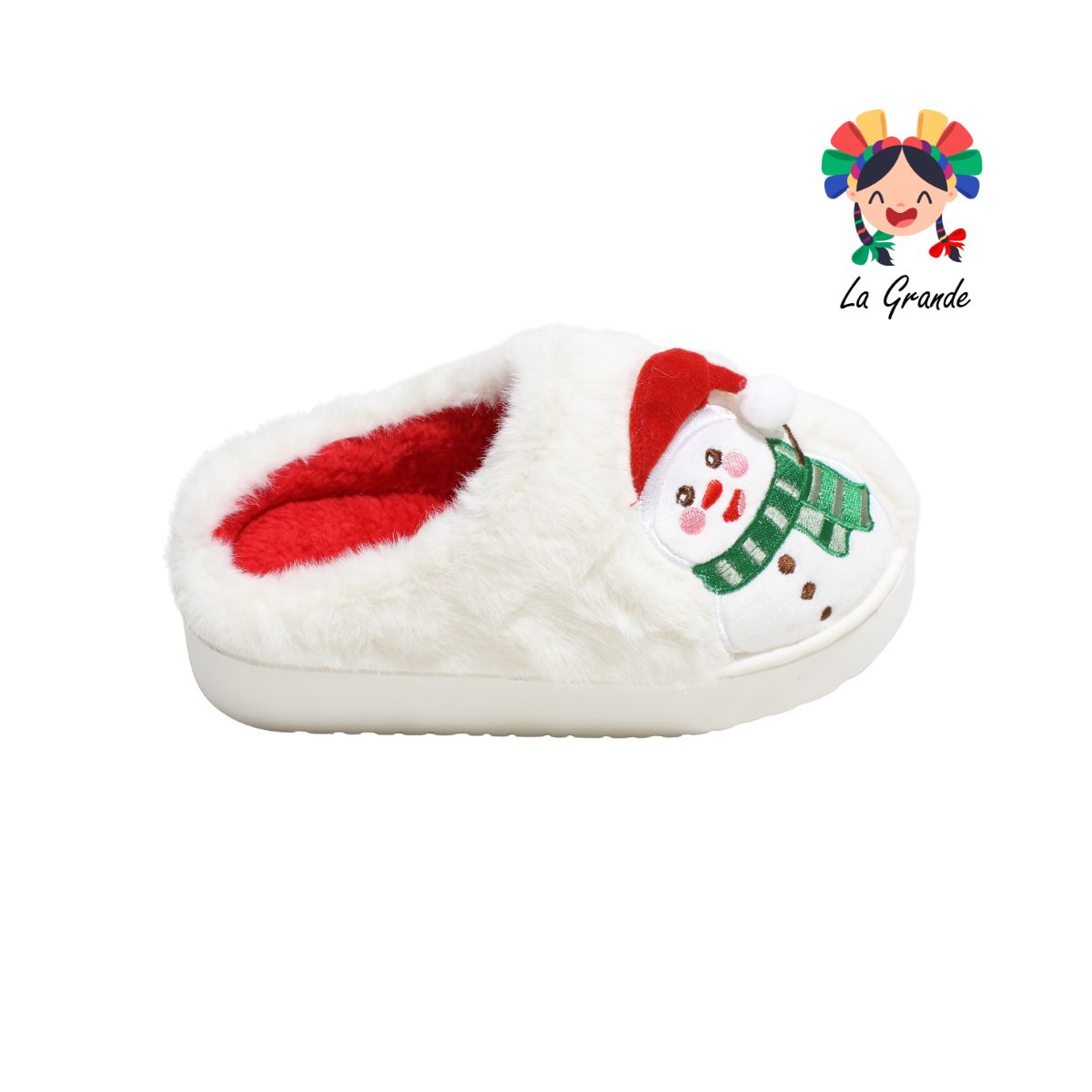 HH-00311 MT Multicolor Muñeco de Nieve Pantufla Afelpada para Dama y Joven