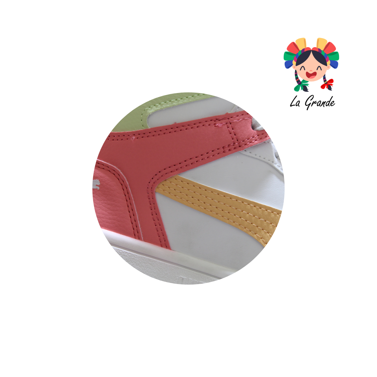 LAYUP PM Rosa Verde Sintético Tenis Casual Importado Original para Dama