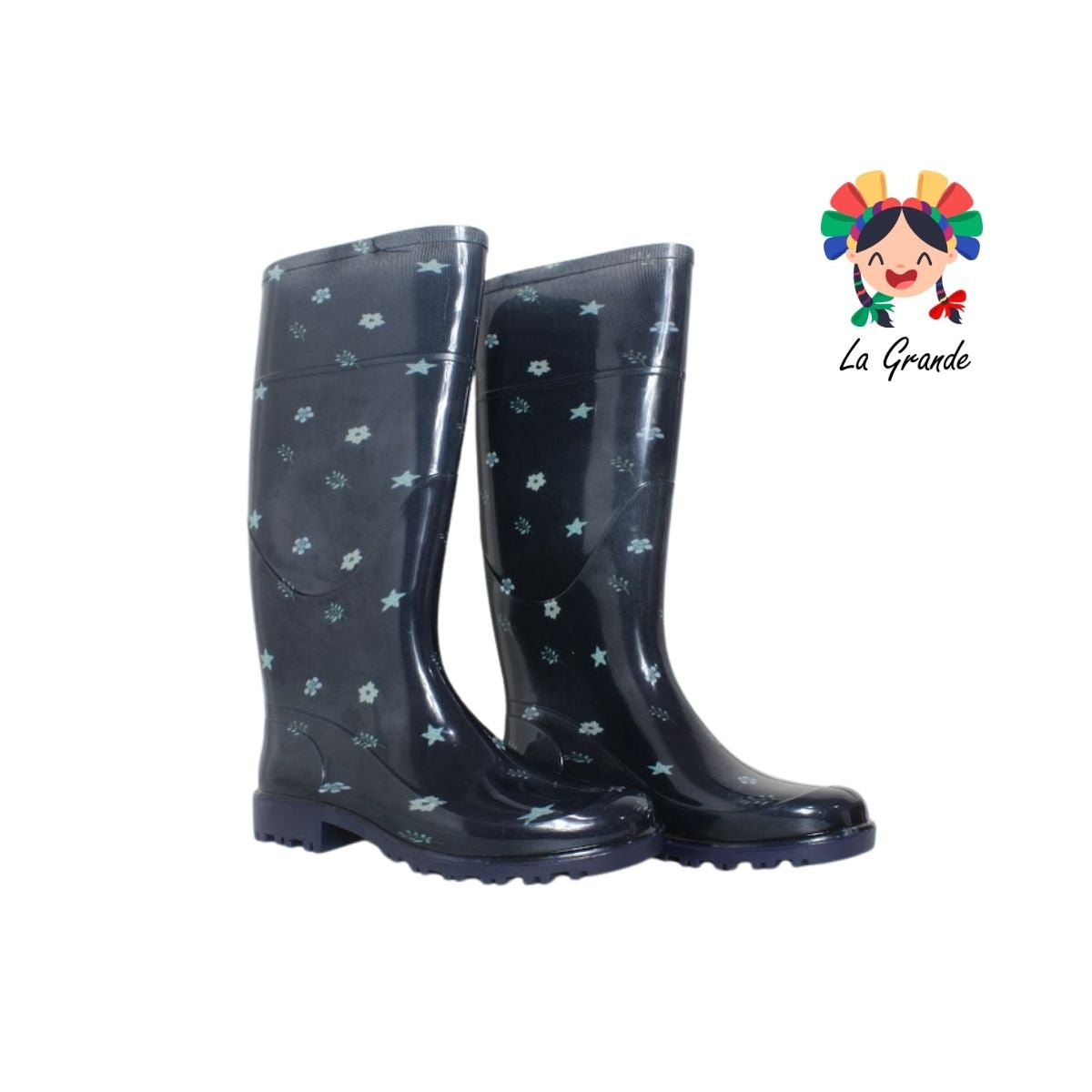 2953 TOP MODA Negro Margarita Bota de Hule para Dama