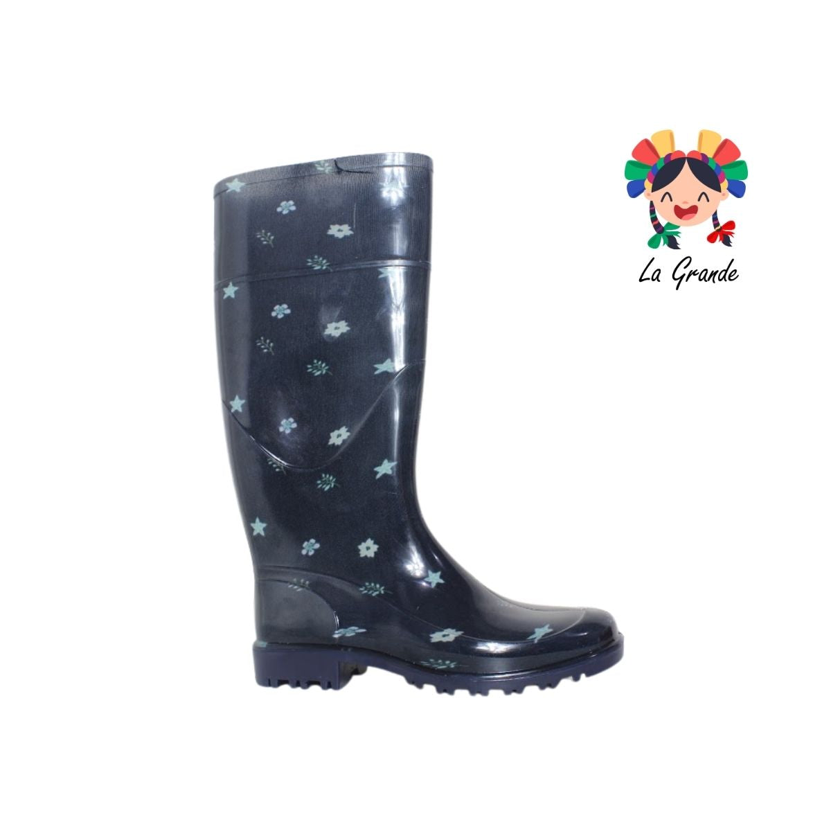 2953 TOP MODA Negro Margarita Bota de Hule para Dama