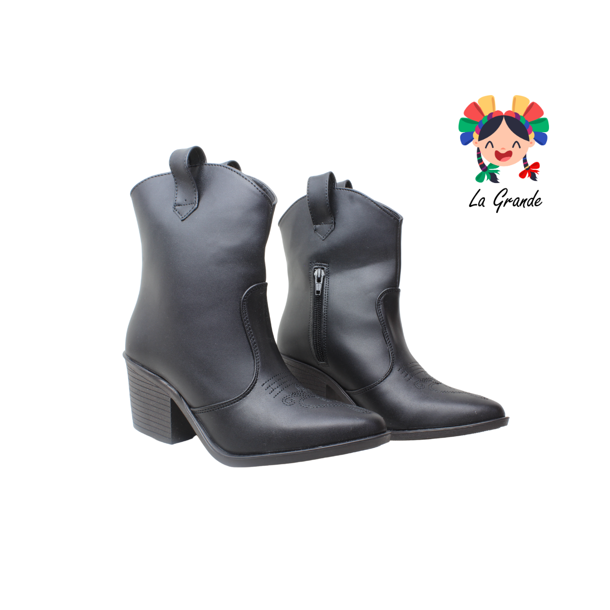7090 D'COVA Negro Nairobi Bota Vaquera para Dama
