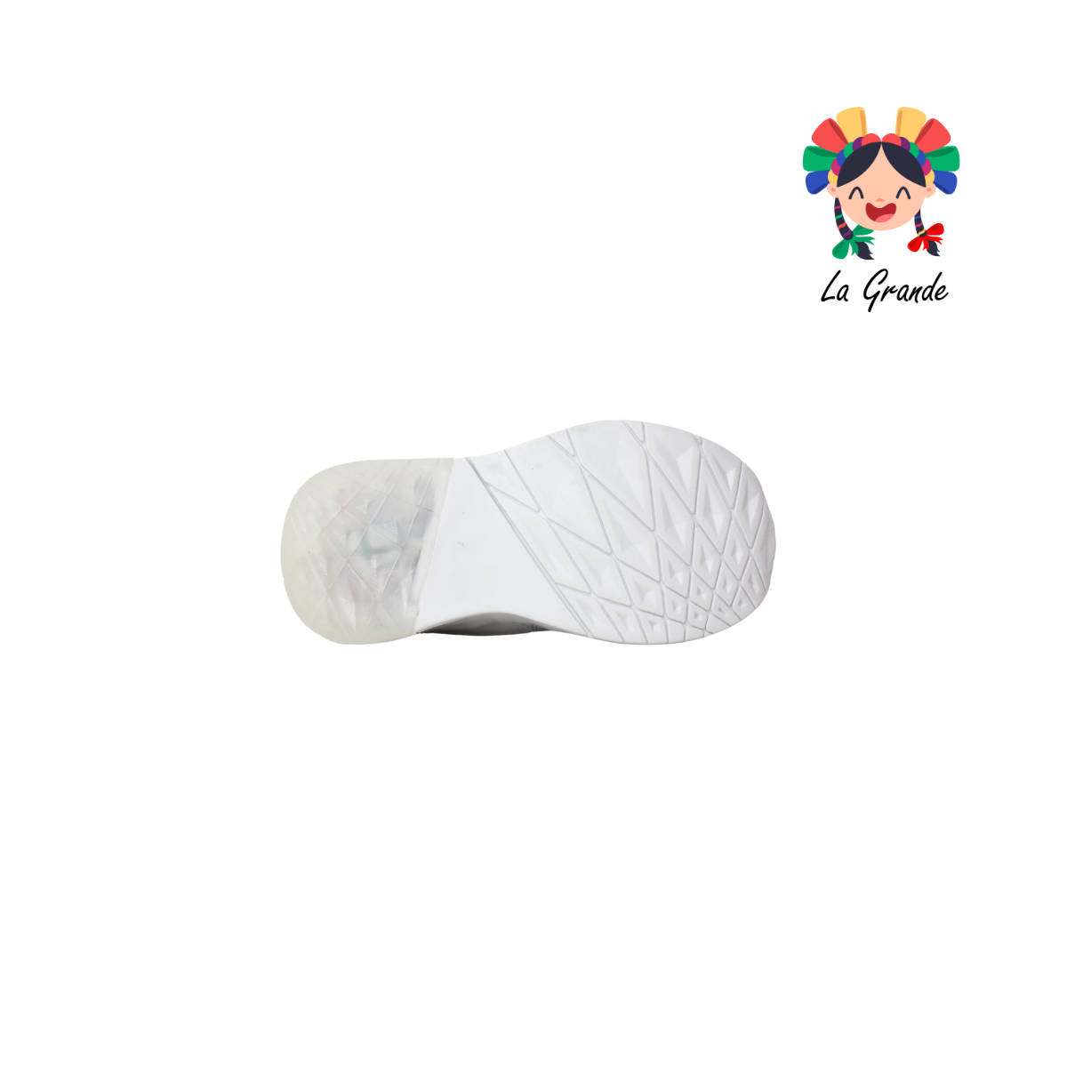 1692 KINGS-LU Blanco Gris Sintético Tenis Casuales con Luces para Niño