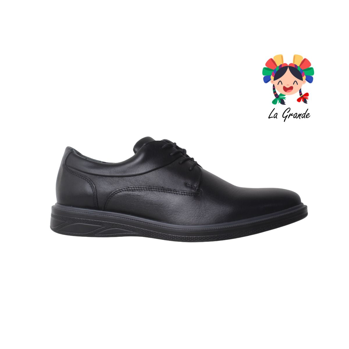 413101 FLEXI Negro Piel Zapato Confort para Caballero