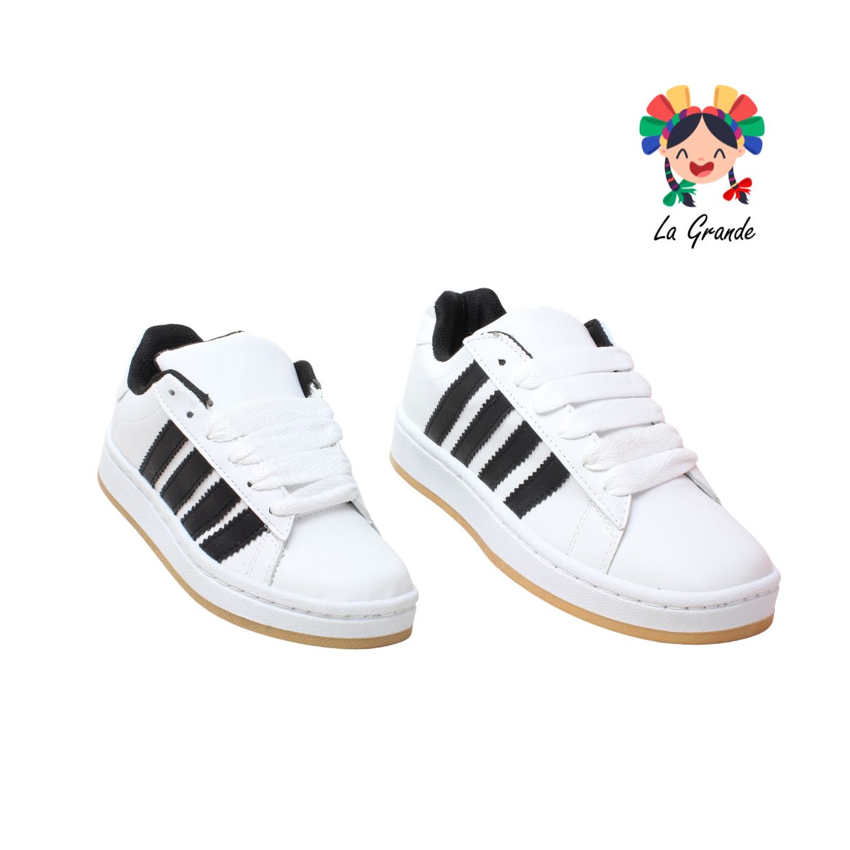 3.0 CHISTORIN Blanco Negro Sint Tenis Casual para Niña, Niño, Dama y Joven
