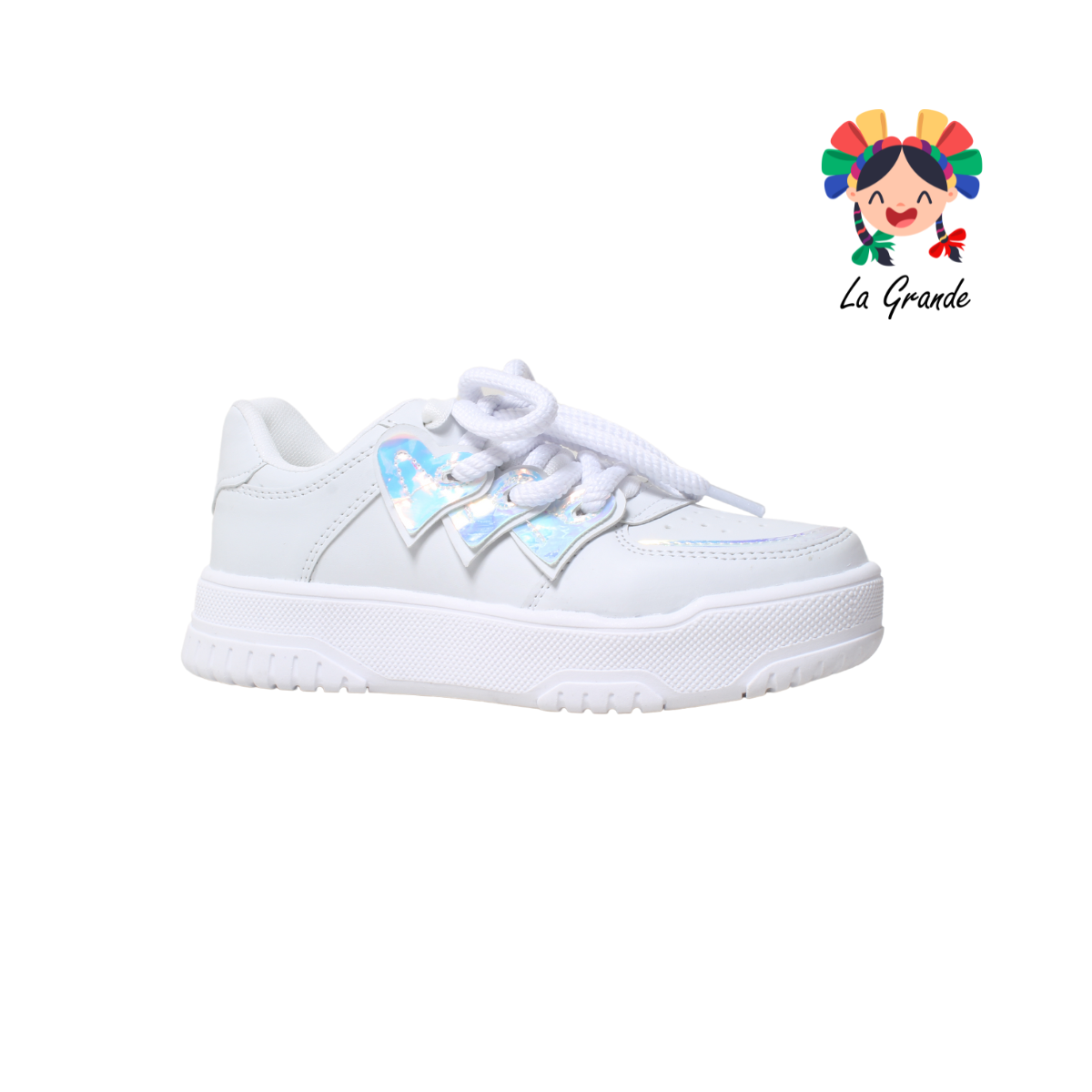 3000 FRIDAYS Blanco Tornasol Sint Tenis Escolar para Dama