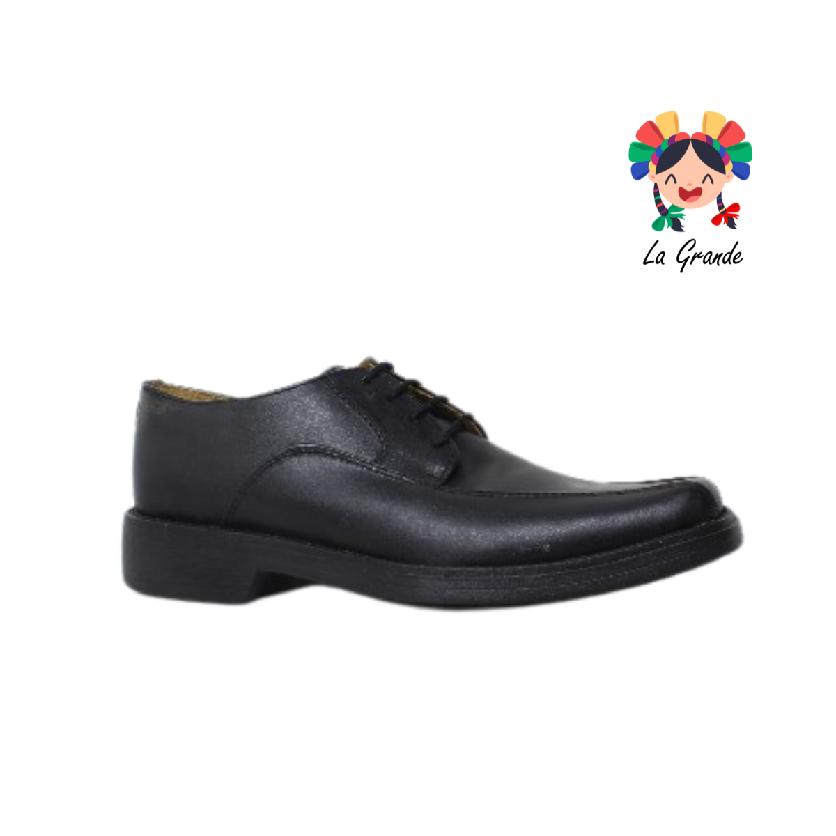 3009 MAXI WELL negro zapato de piel escolar para joven