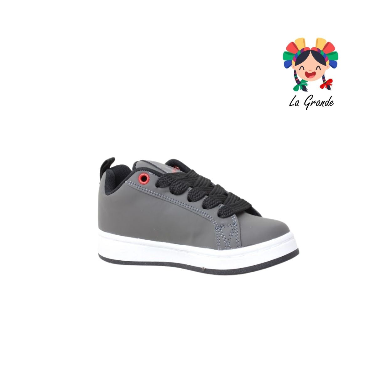 300 WALKQUIR Negro Gris Tenis Casual para Niño