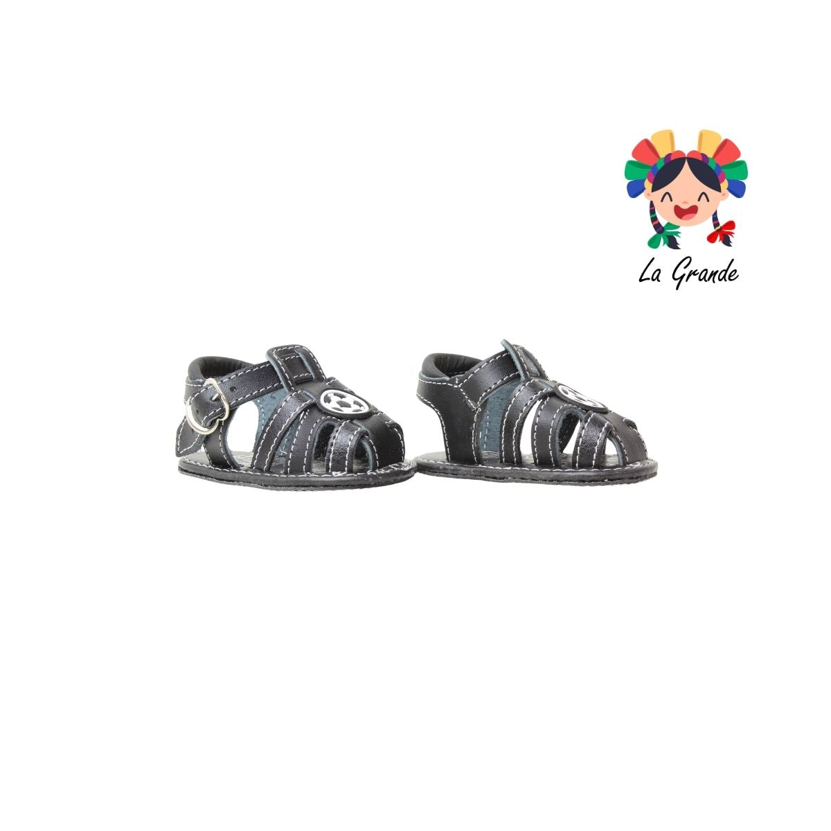 302 KIKES Negro Piel Huarache para Bebé