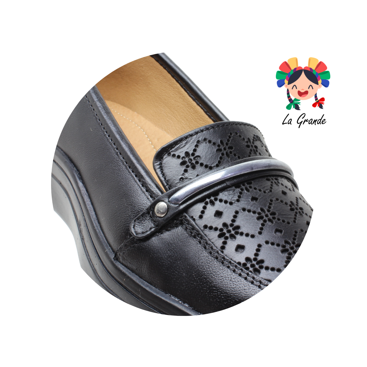 4001 VARENKA Negro Piel Zapato Casual para Dama