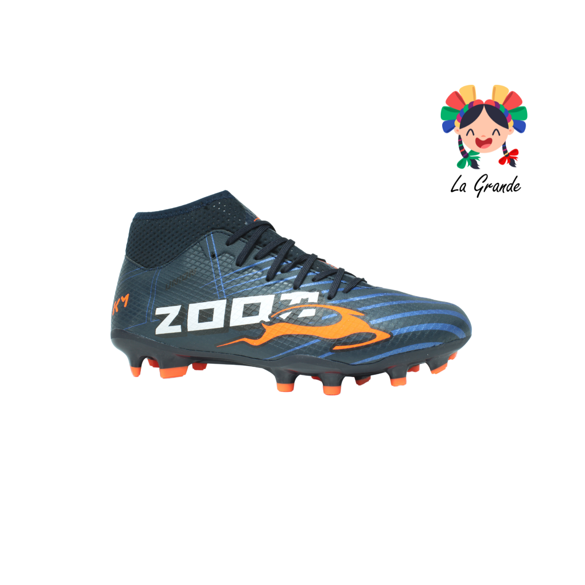 3040T UNION Marino Naranja Sint Tenis de Fútbol Tachones para Joven y Caballero