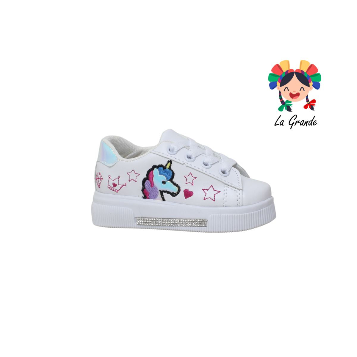 304 UNICORNIO ANDRE LOV Blanco Sint Tenis Casual para Niña y Dama