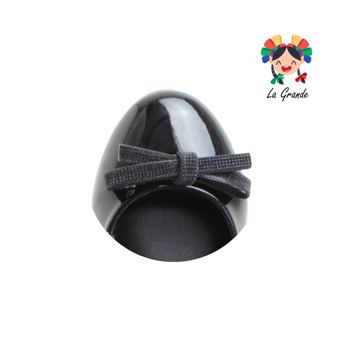 3053 YUL Negro Charol Balerina con Pedrería para Niña