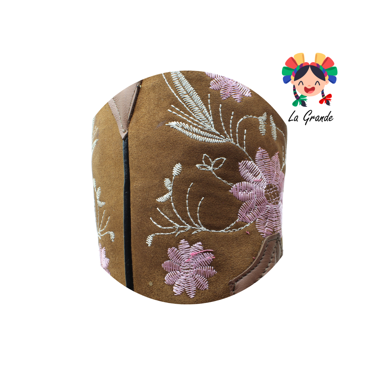 7FLOR RODEO Café Bordado Bota Vaquera para Dama