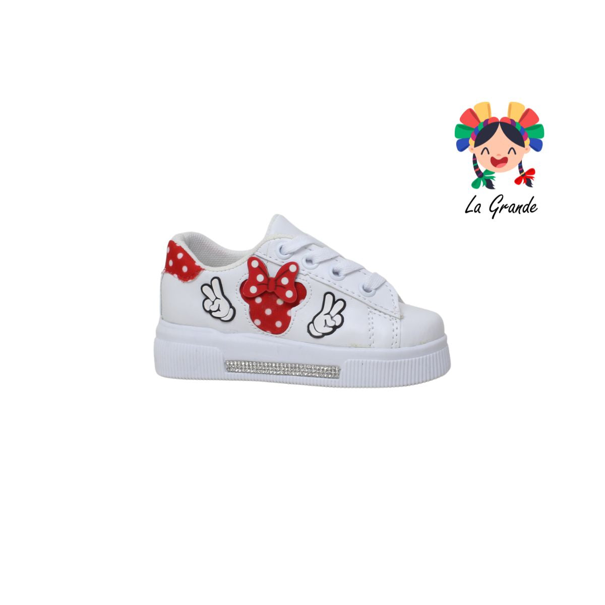 309 Mimi ANDRE LOV Blanco Rojo Sint Tenis Casual para Niña