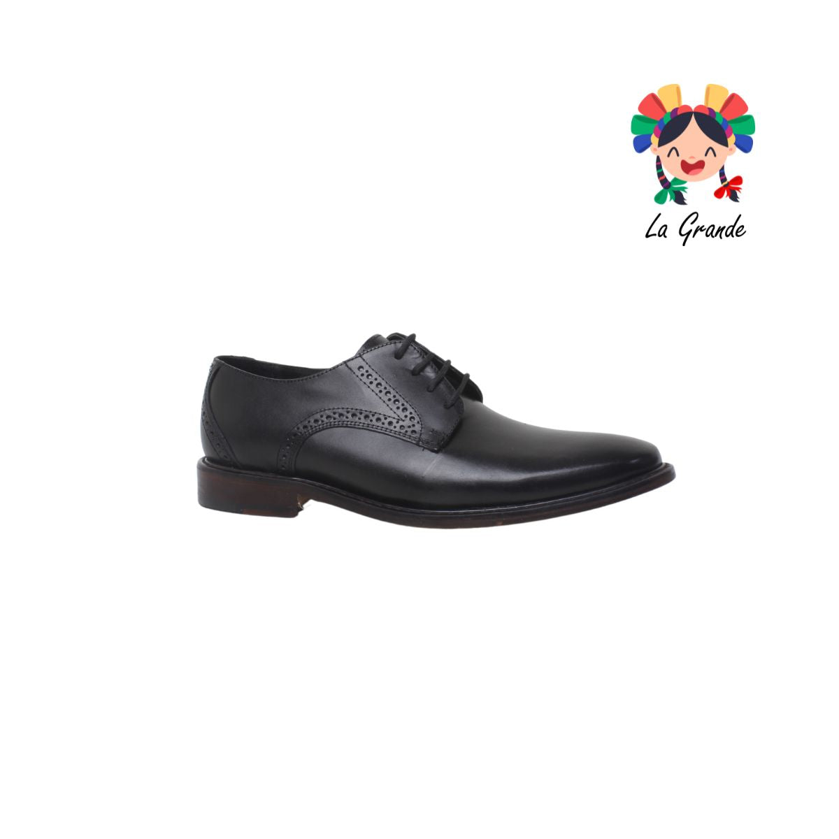 312 GIOVANNI Negro Atanado Piel Zapato de Vestir Para Caballero con Suela de Cuero