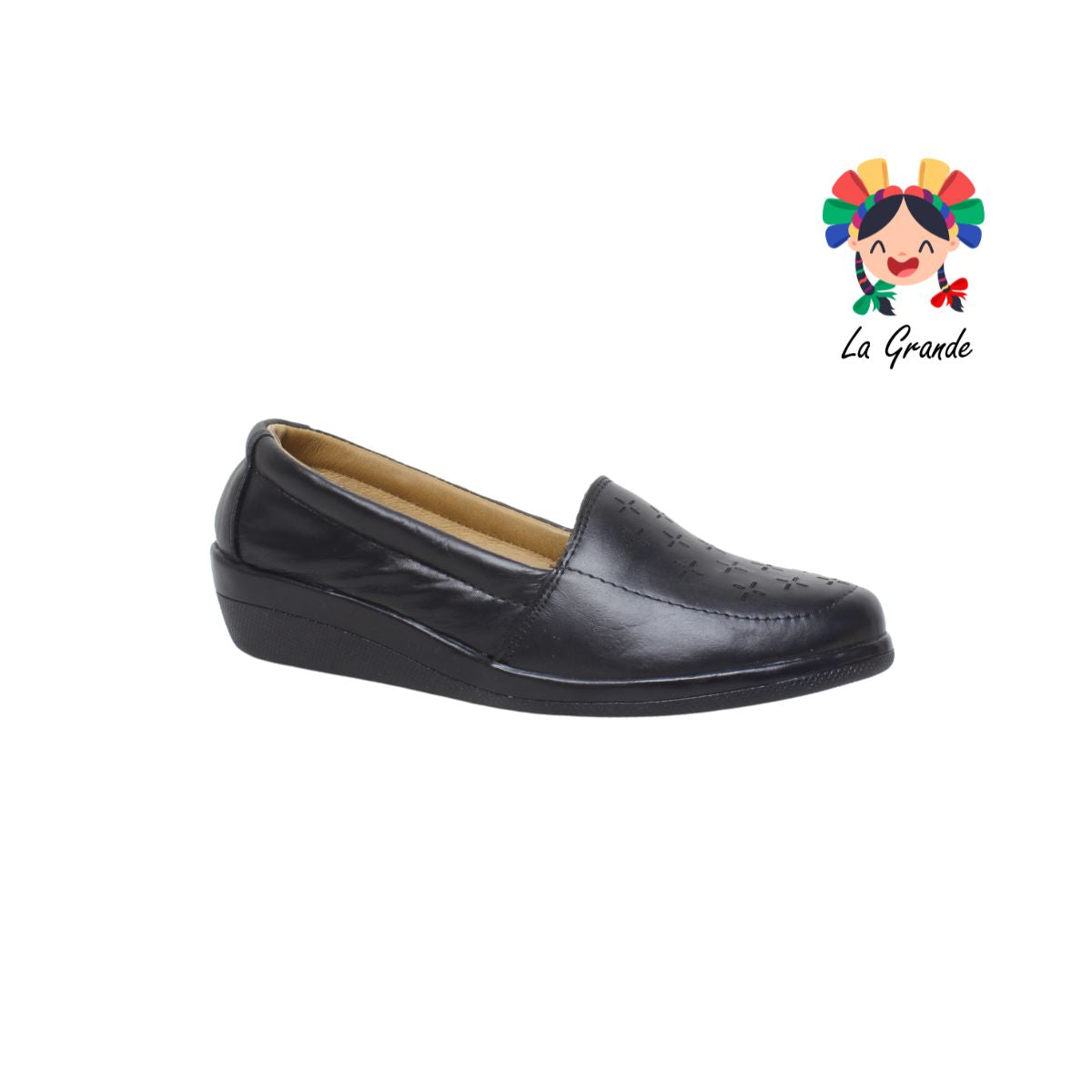 313 LORENA Negro Piel Zapato Casual para Dama