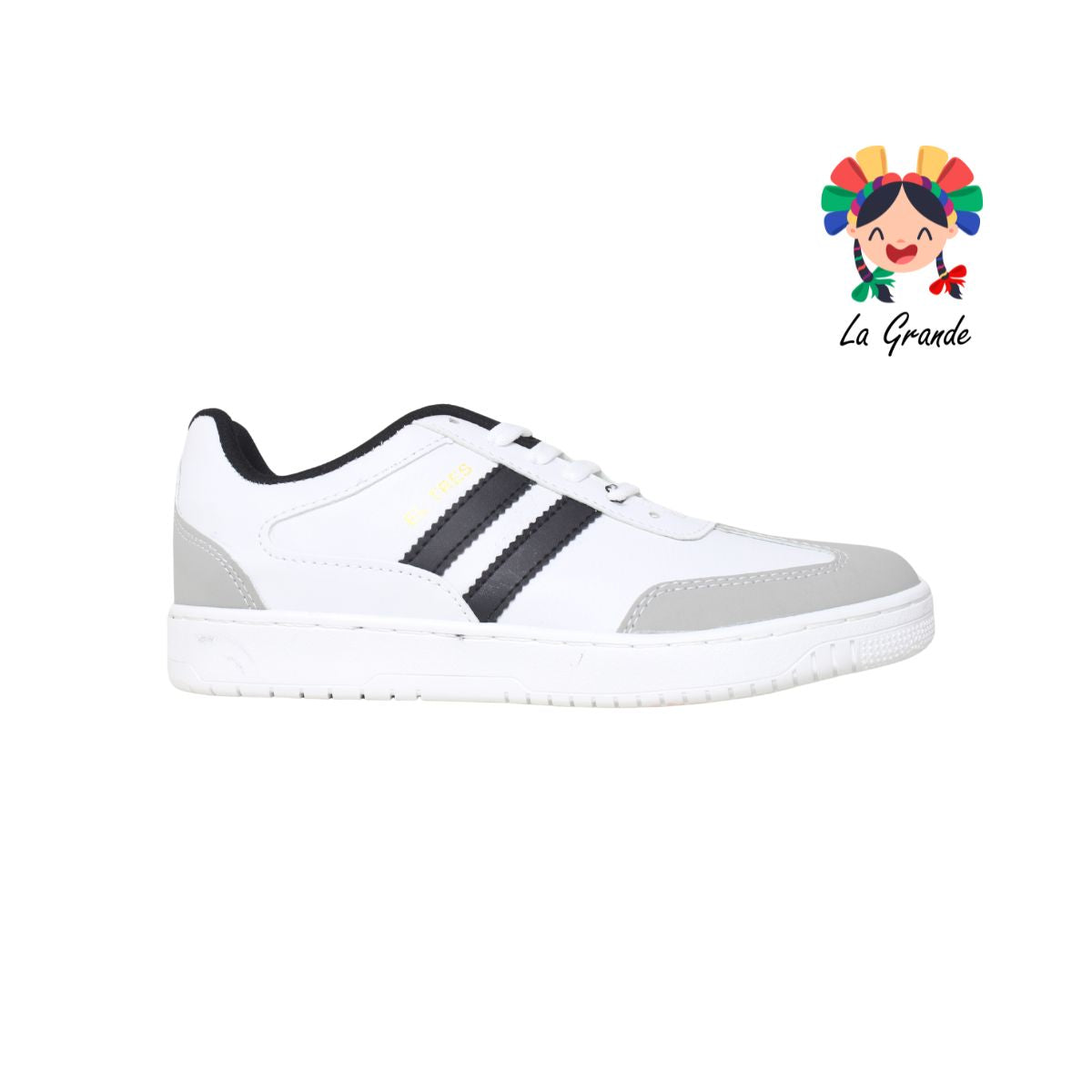 314 EL TRES Blanco Negro Sint Tenis Casual para Caballero