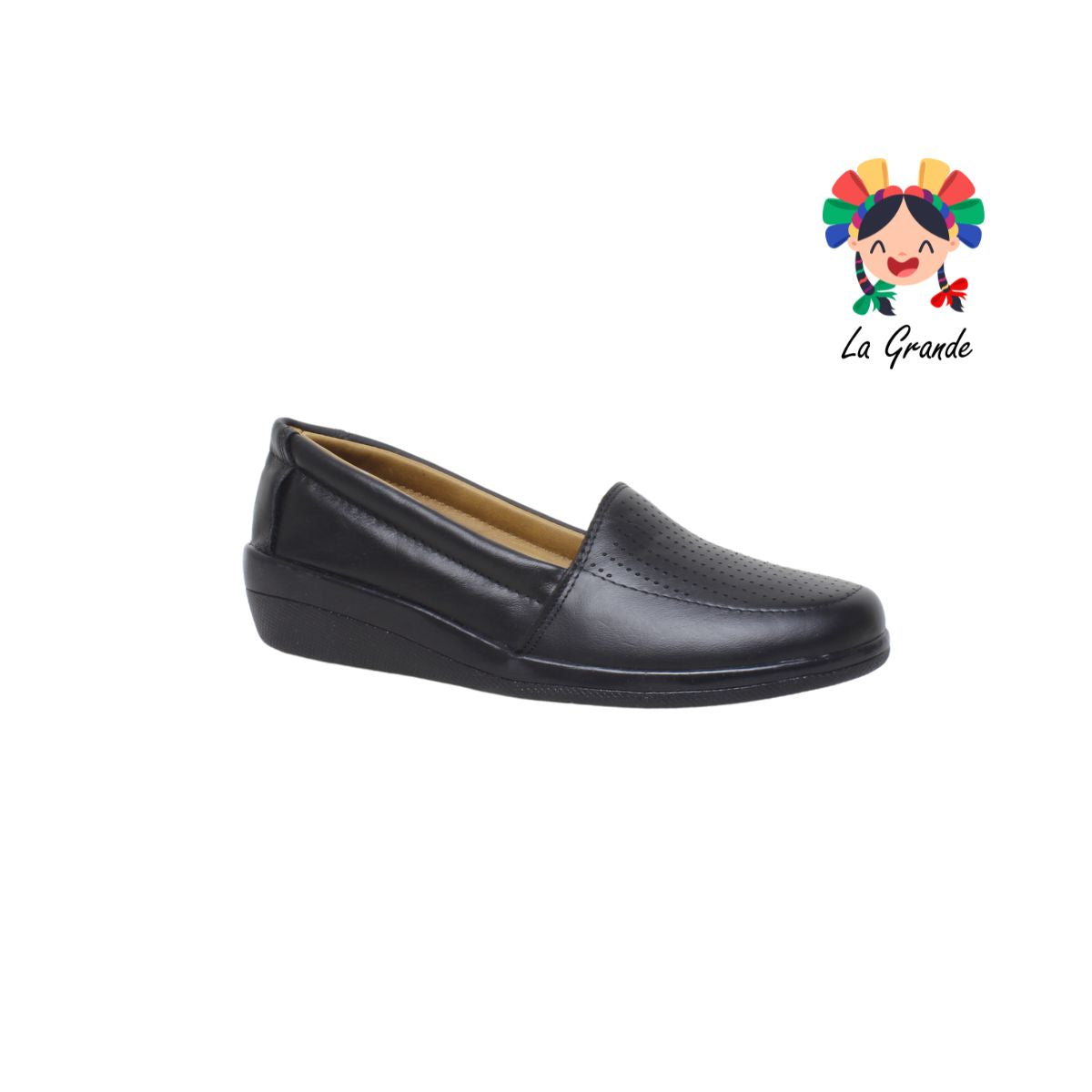 318 LORENA Negro Piel Zapato Casual para Dama