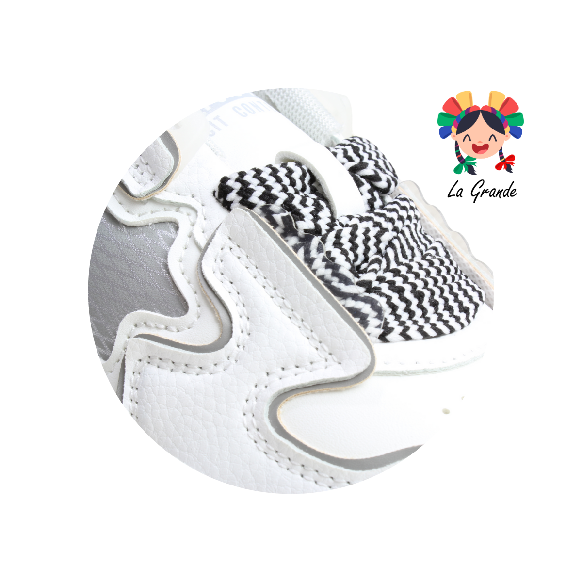 2316A-1F FOSUM Gris Blanco Sint Tenis Casual para Dama
