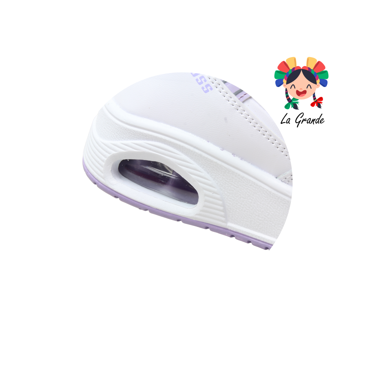 334 H-GROSS Blanco Lavanda Tenis Deportivo con Válvula para Dama