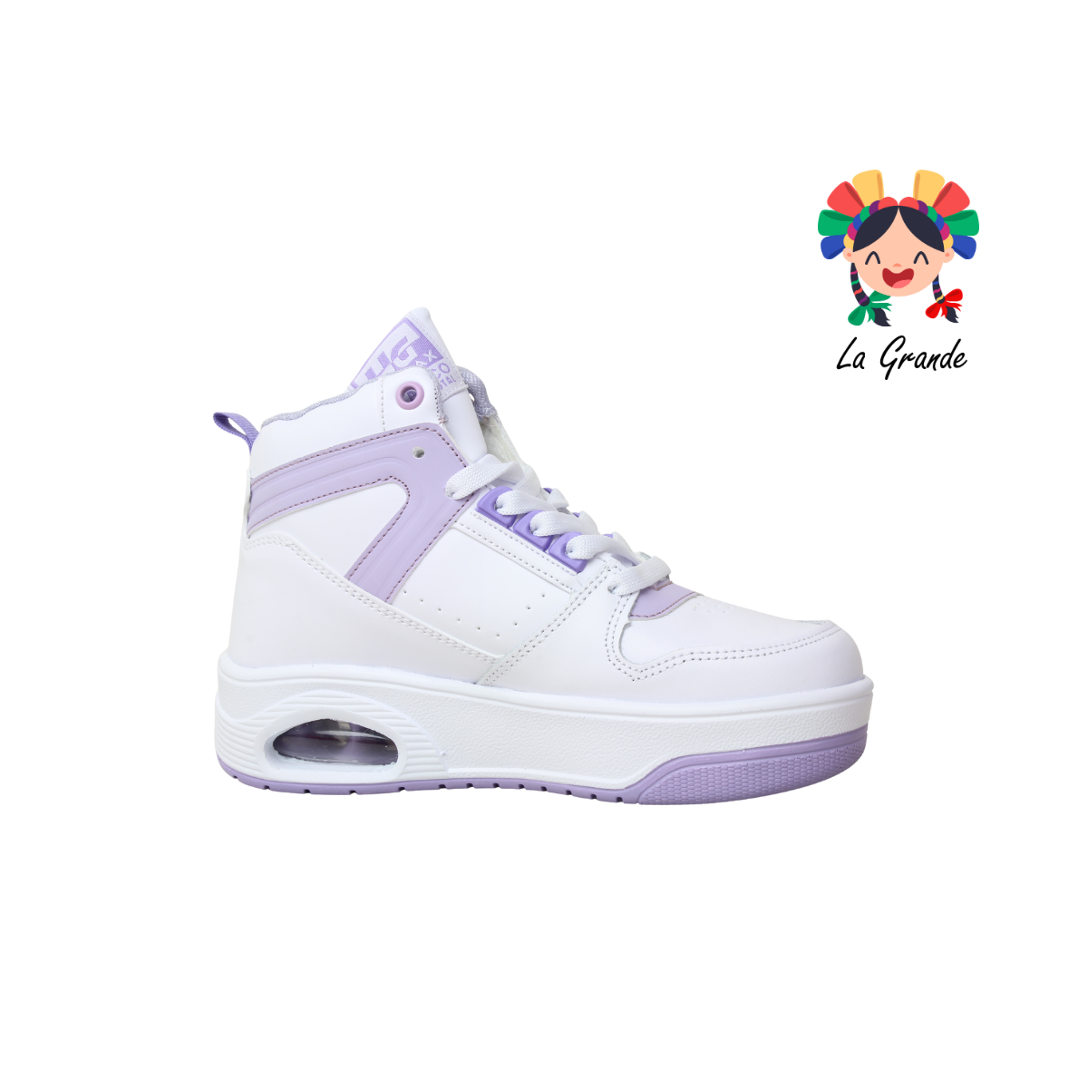 334 H-GROSS Blanco Lavanda Tenis Deportivo con Válvula para Dama