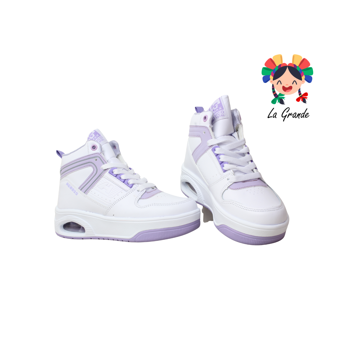 334 H-GROSS Blanco Lavanda Tenis Deportivo con Válvula para Dama