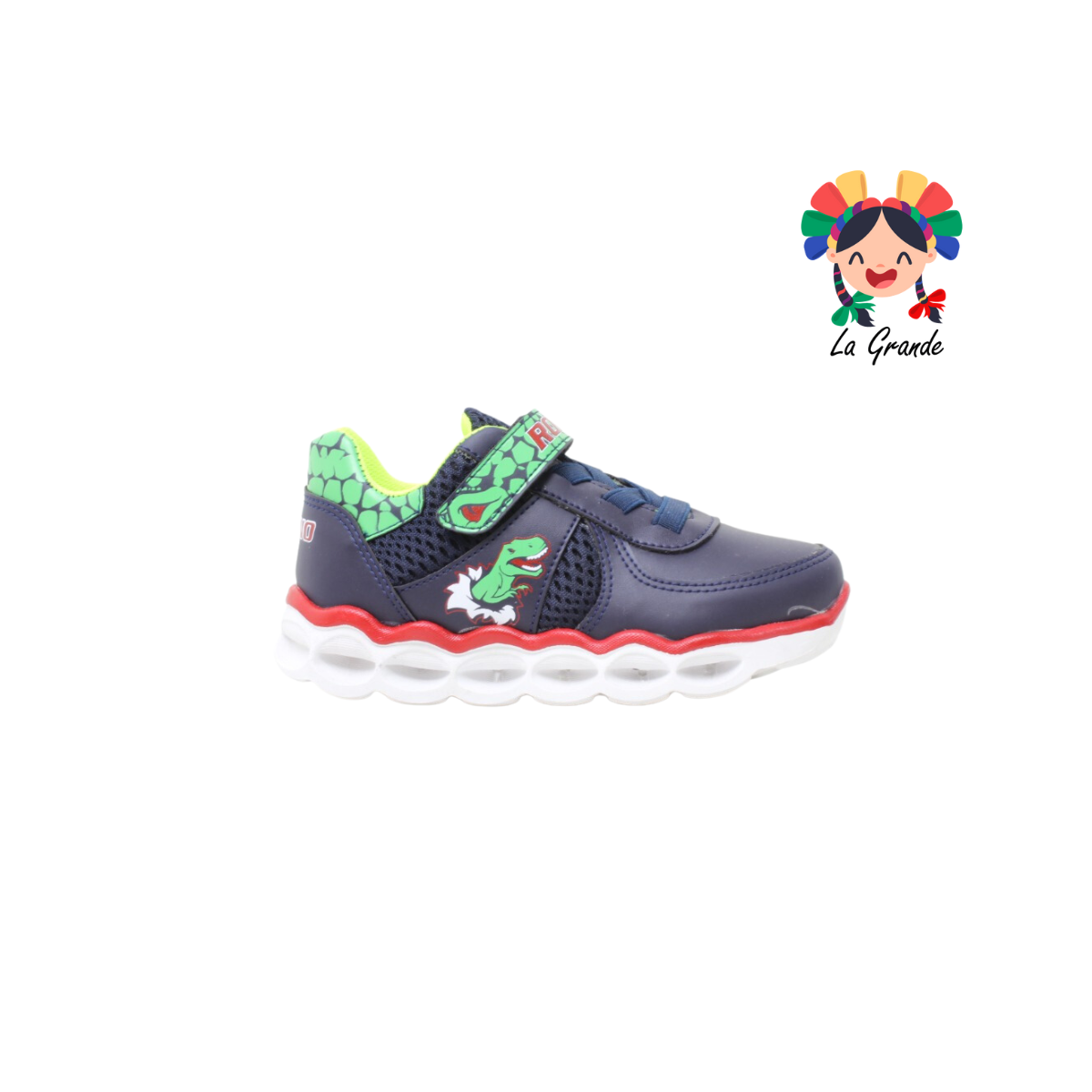 3371 ROKINO Azul Marino Tenis Casual con Luces Led para Niño y Niña