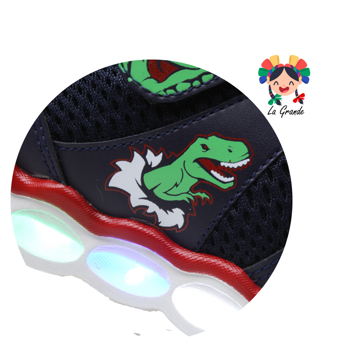 3371 ROKINO Azul Marino Tenis Casual con Luces Led para Niño y Niña