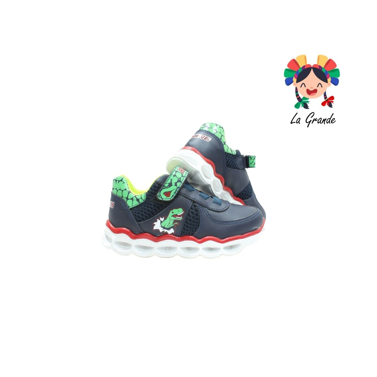 3371 ROKINO Azul Marino Tenis Casual con Luces Led para Niño y Niña