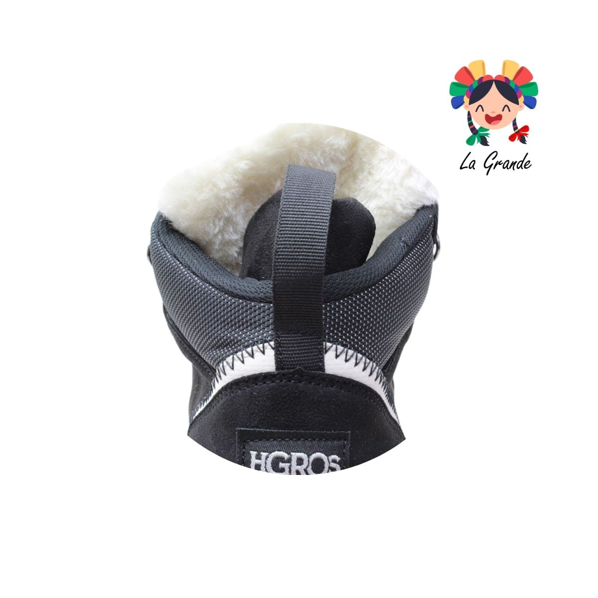 337 H-GROSS Negro Latte Bota con Peluche para Dama