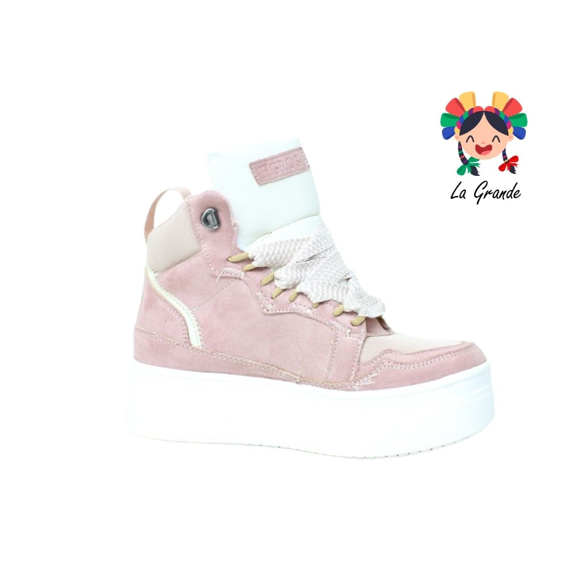 337 H-GROSS Rosa Romanc Latte Bota con Peluche para Dama