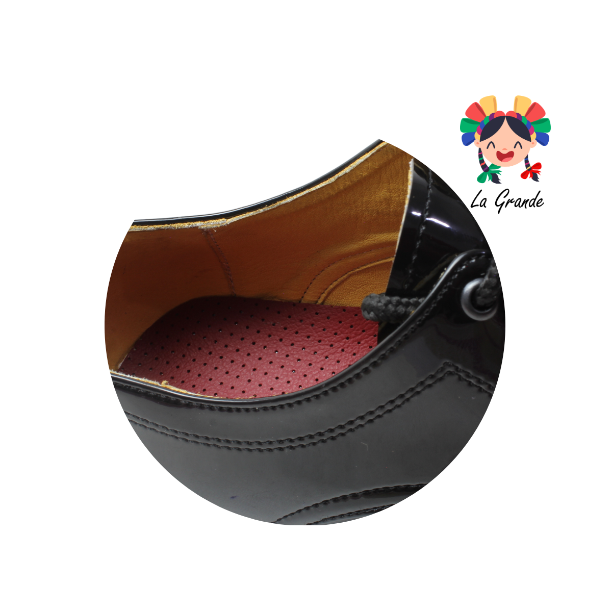 130 Escolta D'AIME Negro Charol Zapato Escolar para Niño y Joven