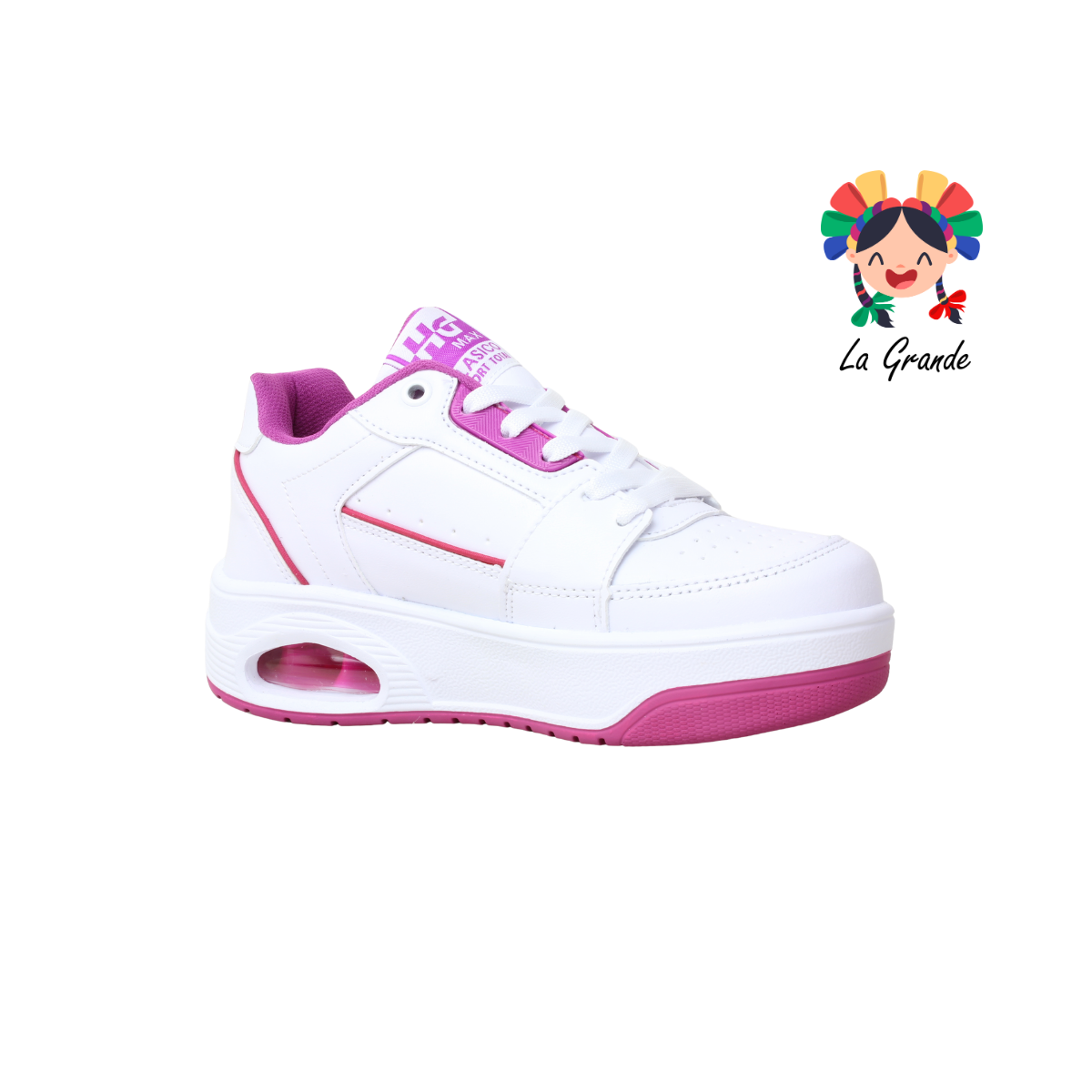 340 H-GROSS Blanco Bugambilia Tenis Deportivo con Válvula para Dama