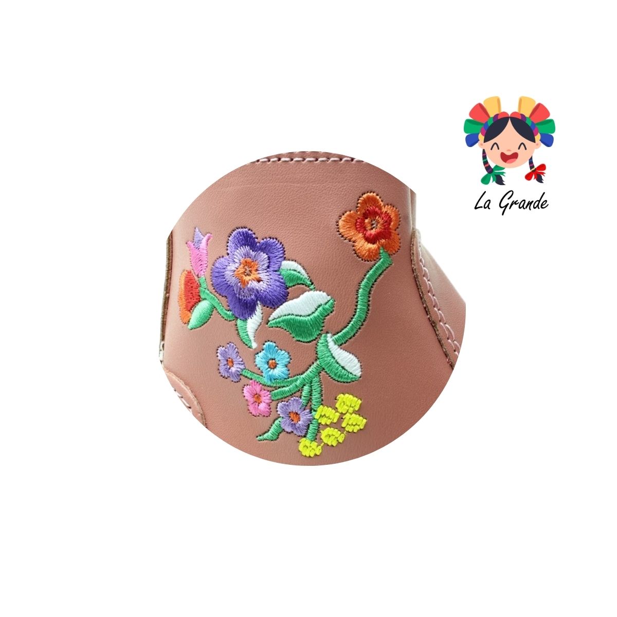 340 MC QUEEN Rosa Peach Bordado Bota Casual para Bebé y Niña