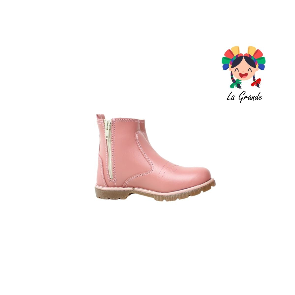 340 MC QUEEN Rosa Peach Bordado Bota Casual para Bebé y Niña