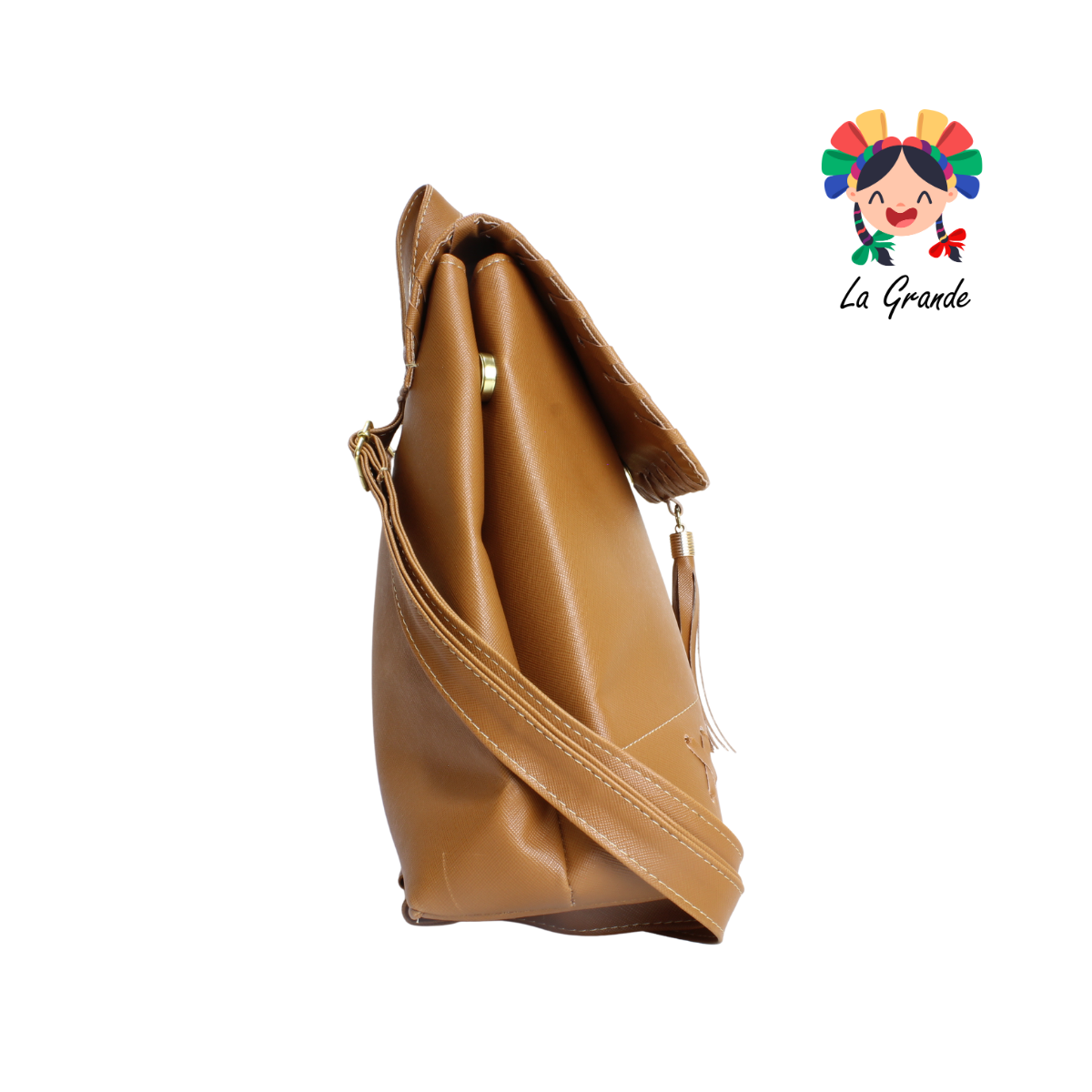 017 Mochila Entretejida Camel Casual para Dama