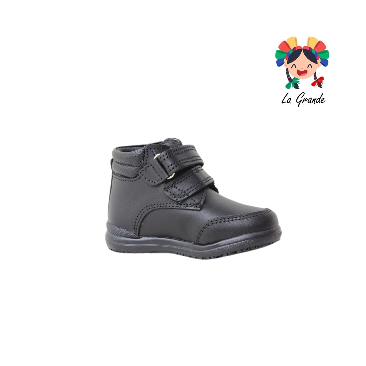 3440 DOGI Negro Piel Zapato Casual para Bebé